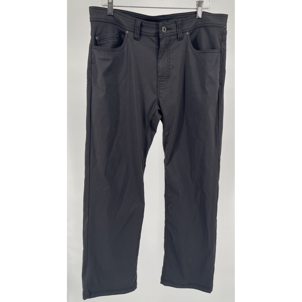 Prana Men's Pant 35x30 Slim Fit Gray Stretch Lightweight 5-Pocket Hiking Khaki